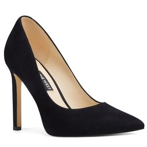 Brand New W/O box nine west black suede heels